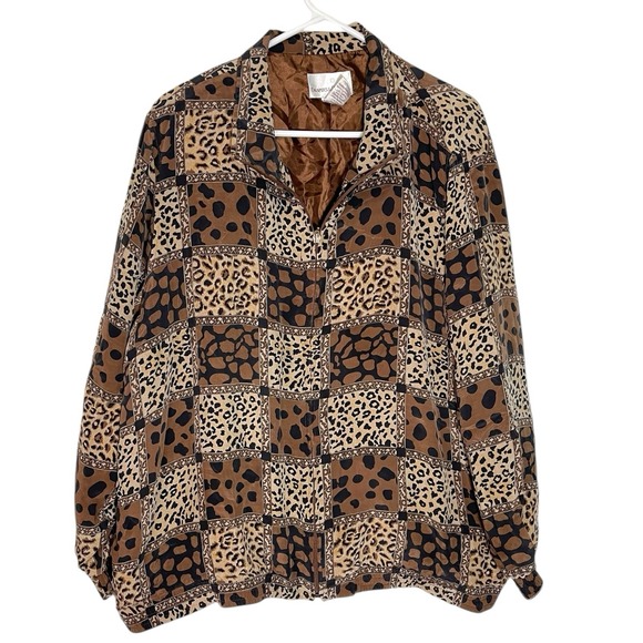 Draper'S & Damon'S Jackets & Blazers - Drapers And Damon's 2X Jacket 100% Silk Poly Lined‎ Animal Print Safari Mob Boss